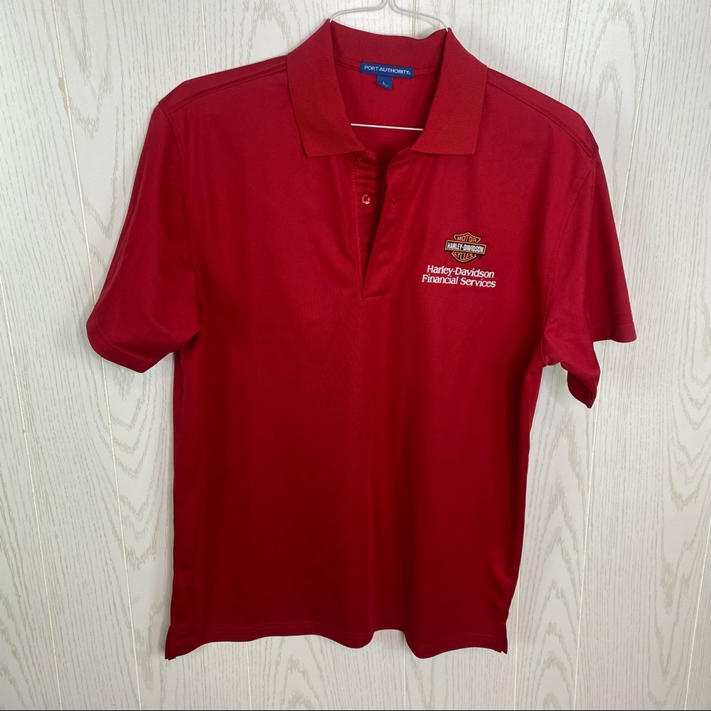 Harley Davidson Staff Logo Polo Size Large Red